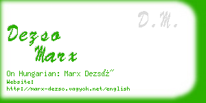 dezso marx business card